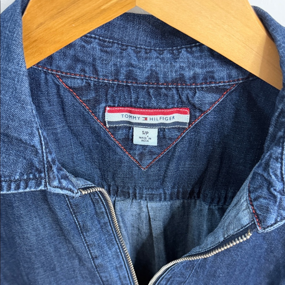 Tommy Hilfiger Navy Sleeveless Denim Mini Dress medium - Picture 2 of 11
